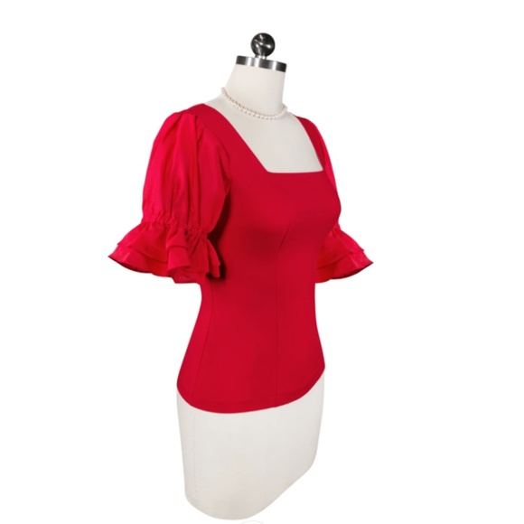 Kitten D'Amour Miss Strawberry Pageant Puff Sleeve Top - Picture 4 of 10